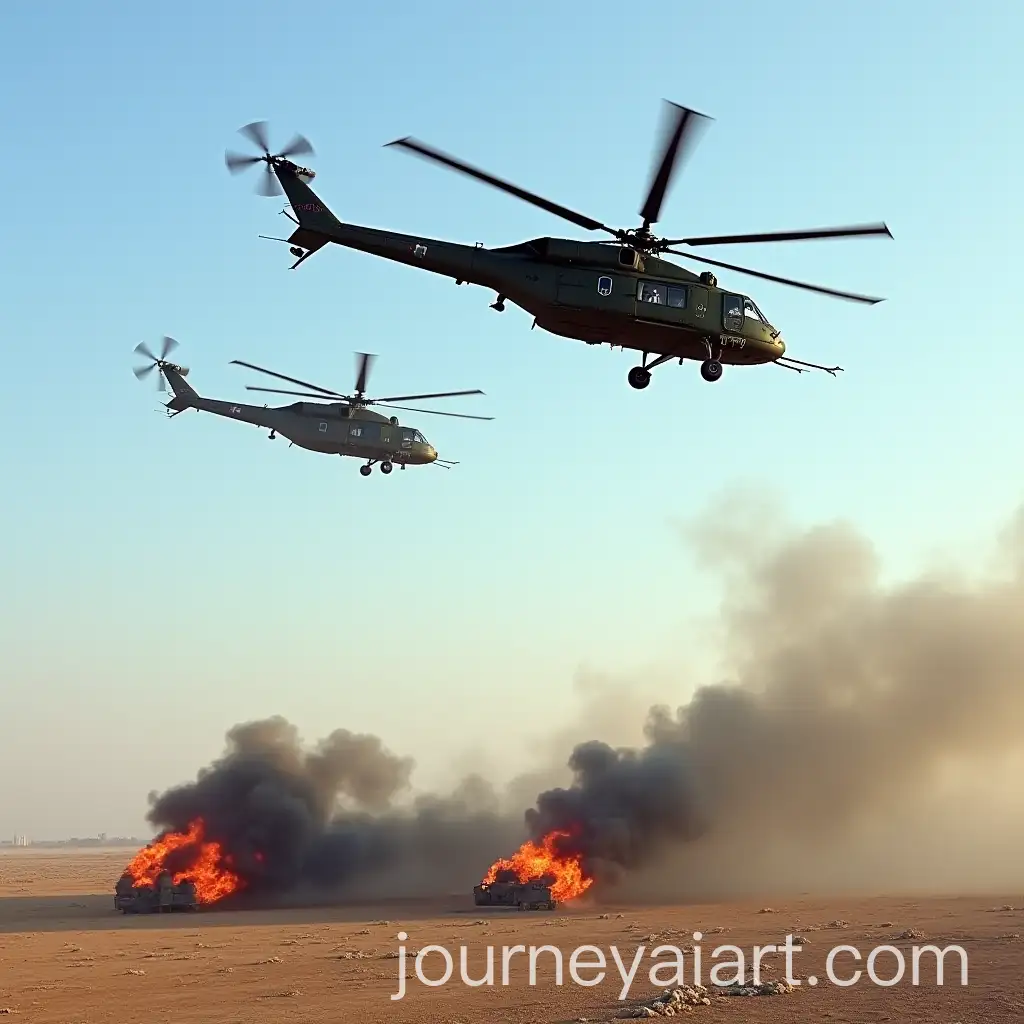 Russian-Military-Helicopters-Attacking-German-AntiAircraft-Installations-in-Desert
