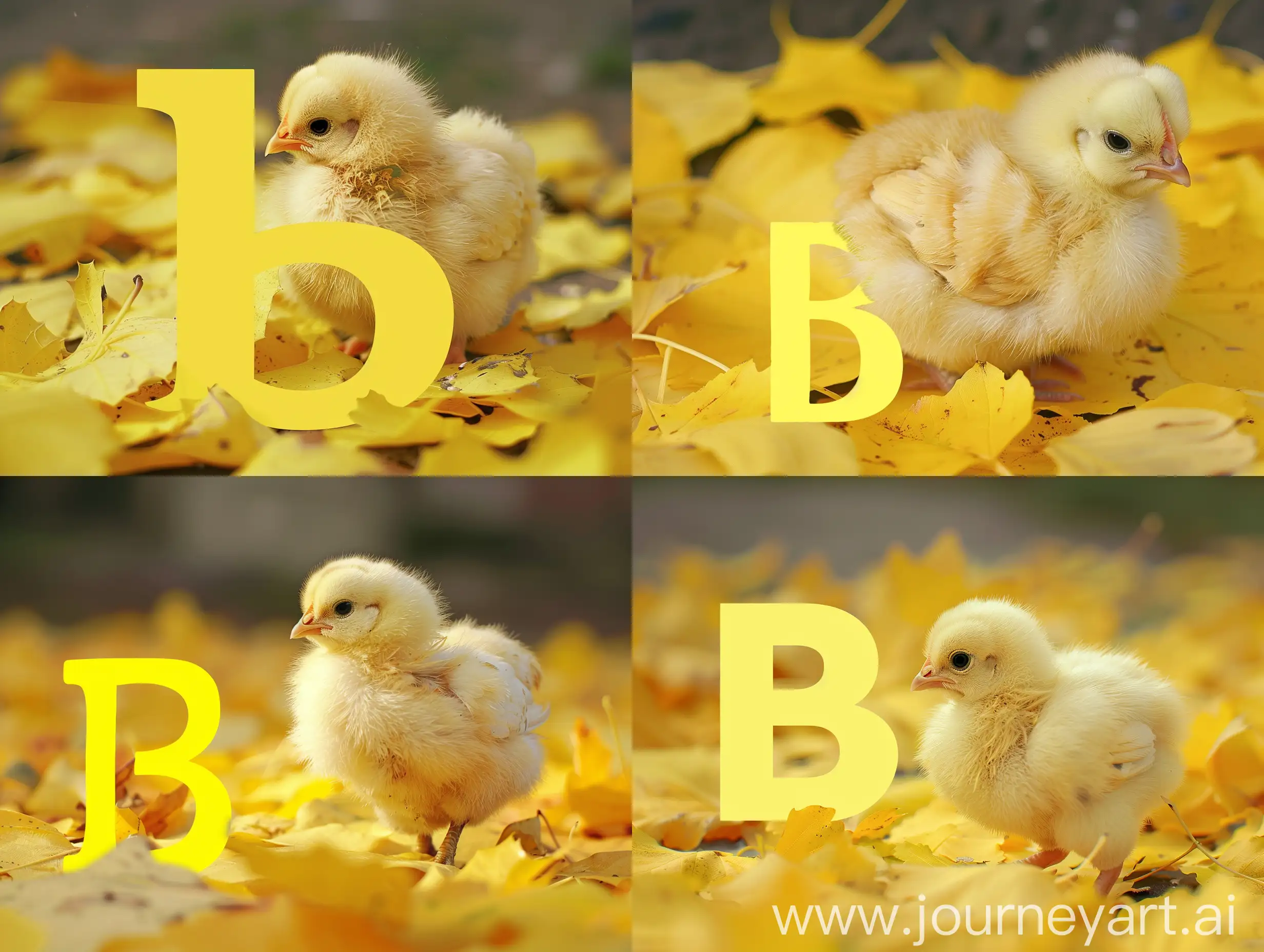 Fluffy-Chicken-on-Yellow-Fallen-Leaves