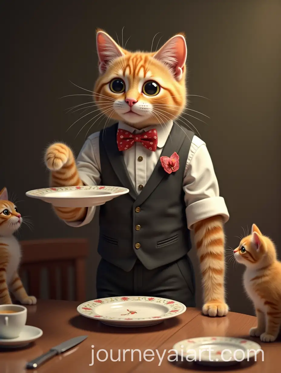 Adult-Cat-WaiterAI-Image-Prompt-Expansion-with-Butterfly-Bow-Tie-Collecting-Plates-in-a-Restaurant-Setting
