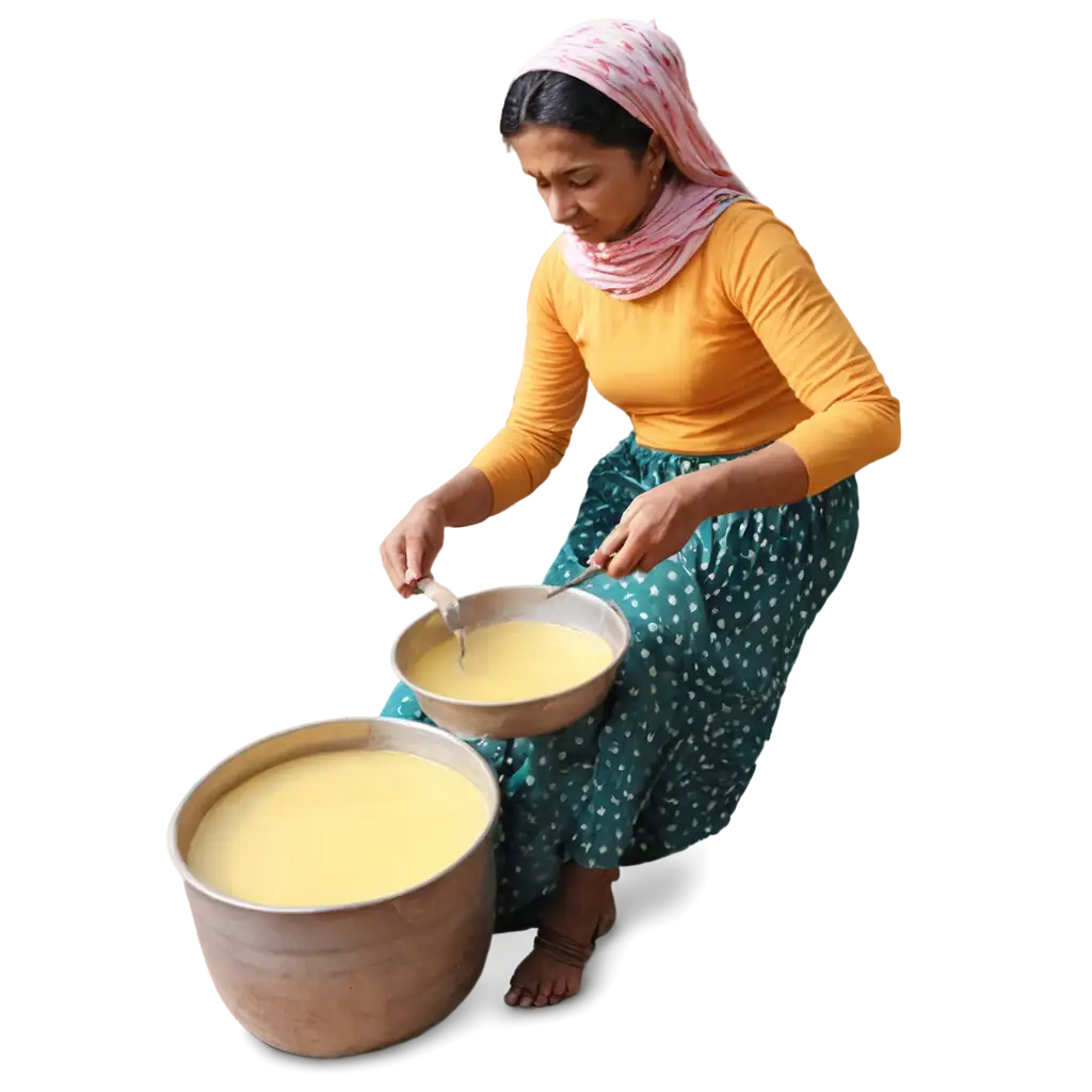 Village-Lady-Making-Ghee-with-Traditional-Bilona-Method-PNG-Authentic-Indian-Culinary-Art