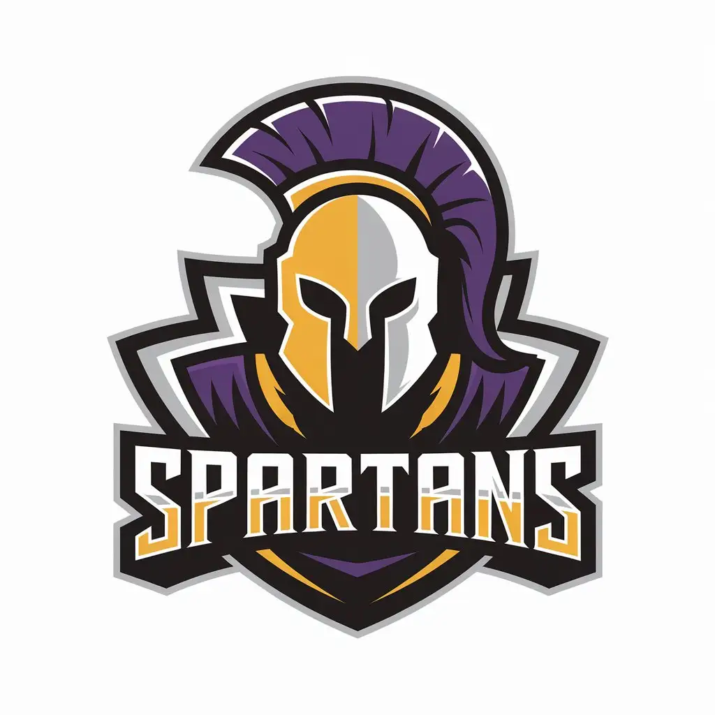 LOGO Design for Spartans Spartan Purple and Yellow Vector Logo Design for Sports Fitness Industry