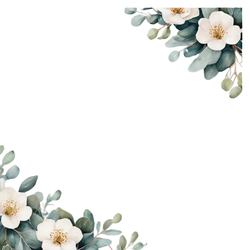 Eucalyptus-Floral-Corner-PNG-Image-Captivating-Design-for-Versatile-Use