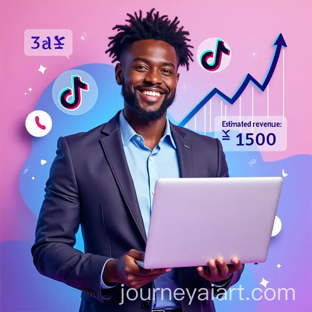 Confident-Black-Man-with-Laptop-Surrounded-by-Social-Media-and-Financial-Growth-Icons