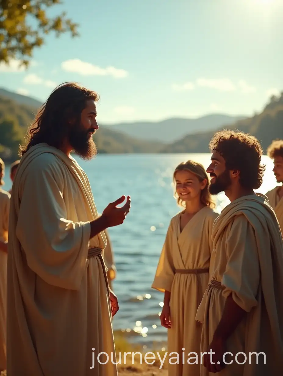 Jesus-Teaching-Disciples-by-Serene-Lake
