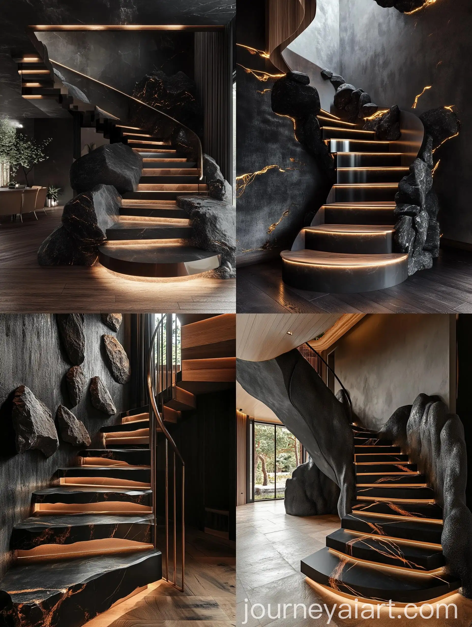 Luxurious-Staircase-Design-with-Walnut-and-Stone-Steps