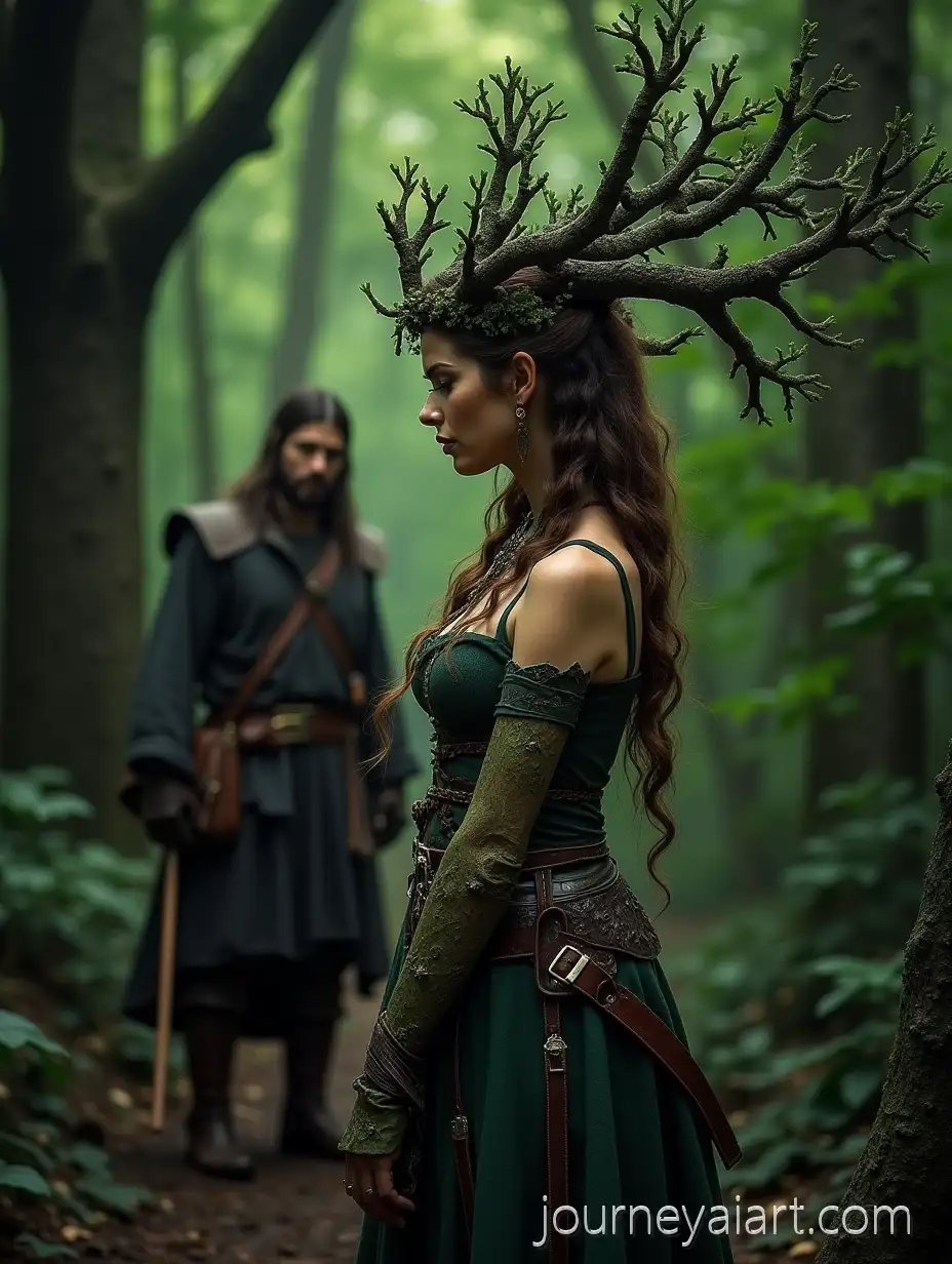 Beautiful-Dryad-Assisting-Travelers-in-Enchanted-Forest