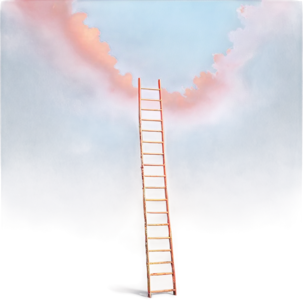 Hope-and-Recovery-Symbolized-in-PNG-Image-Ladder-from-Dark-Pit-to-Colorful-Sky