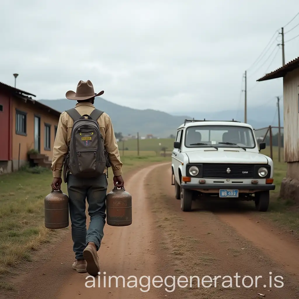 Farmer-Holding-Fuel-Next-to-HouseAI-Image-Expansion-Request-and-Car-in-Chilean-Countryside