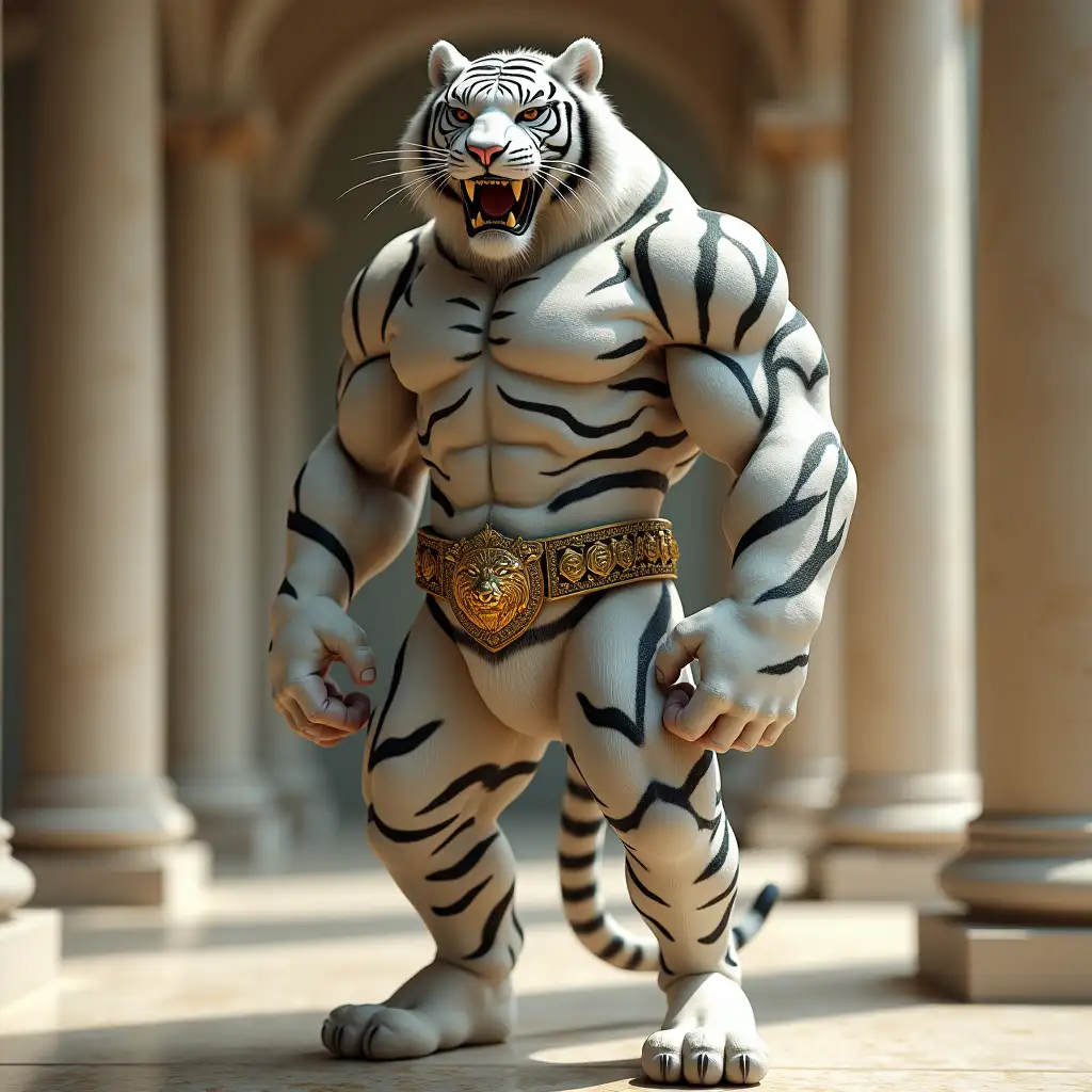 Muscular-Anthropomorphic-White-Tiger-with-Regal-Expression-in-Classical-Setting