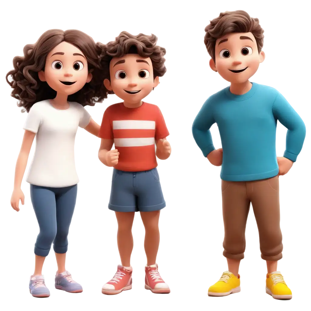 Group-Picture-Cartoon-PNG-2-Boys-and-2-Girls-Celebrating-at-a-Party