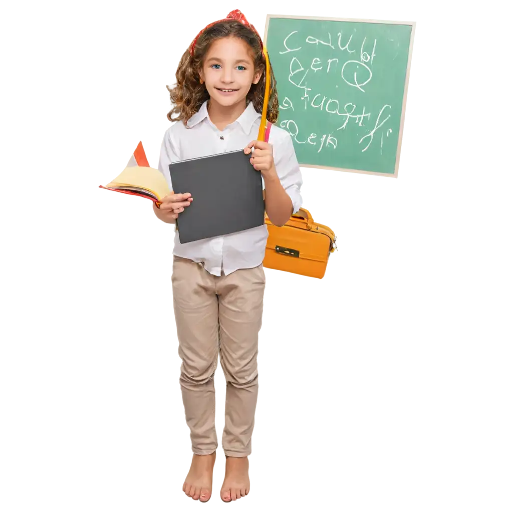 A happy child learning English and French in a colorful classroom.