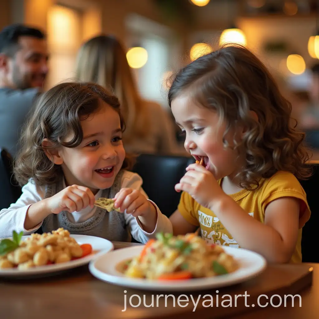 Two-Children-Sharing-Food-at-a-Restaurant
