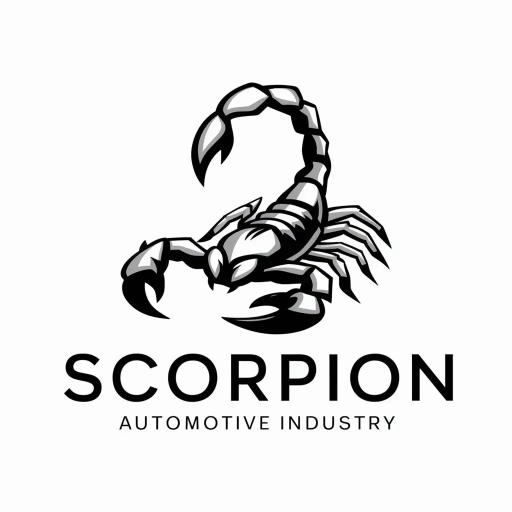 a logo design,with the text "Scorpion", main symbol:Scorpion,complex,be used in Automotive industry,clear background