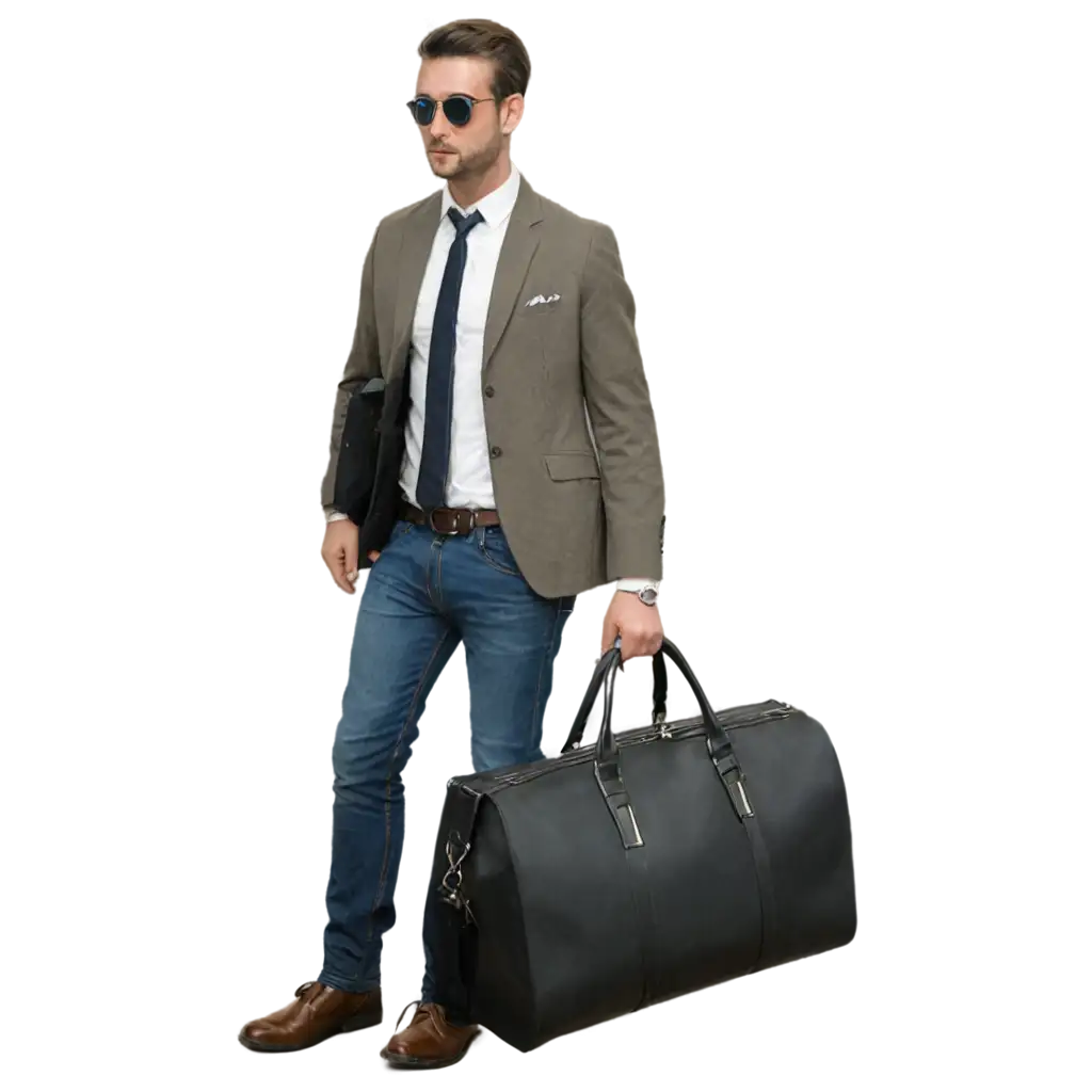 Fashionable-Travel-Bag-with-Model-Men-PNG-Image-for-Premium-Quality-and-Versatility