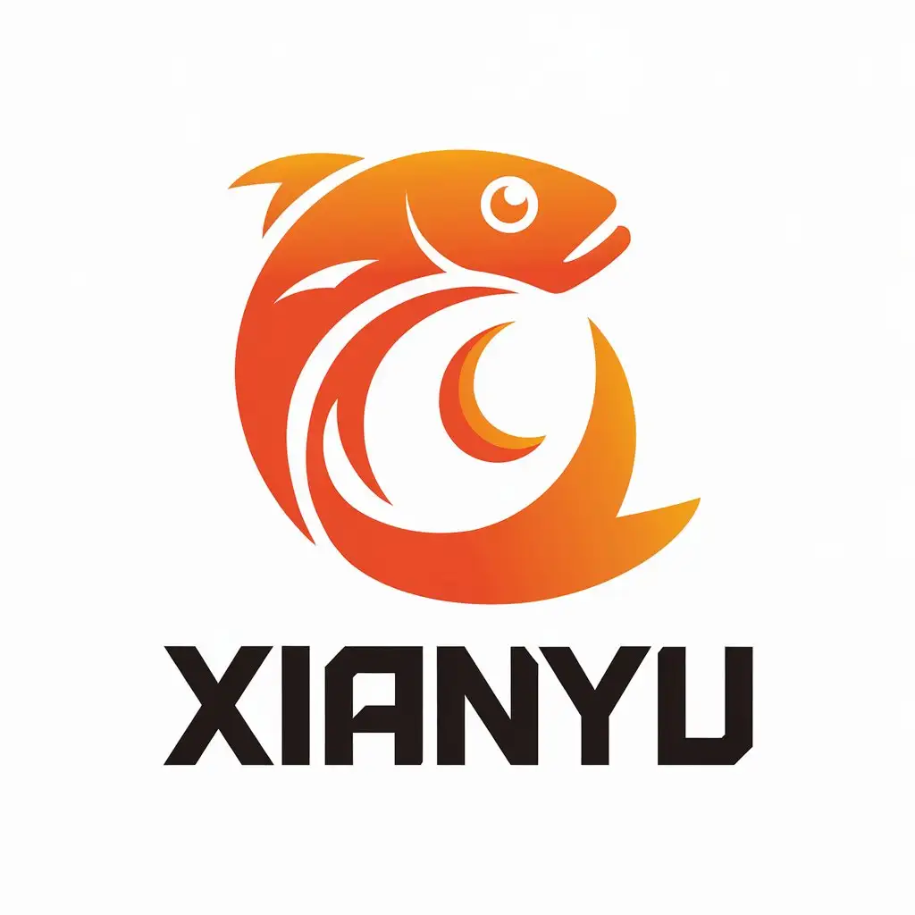 a vector logo design,with the text "Xianyu", main symbol:fish,Moderate,be used in Retail industry,clear background