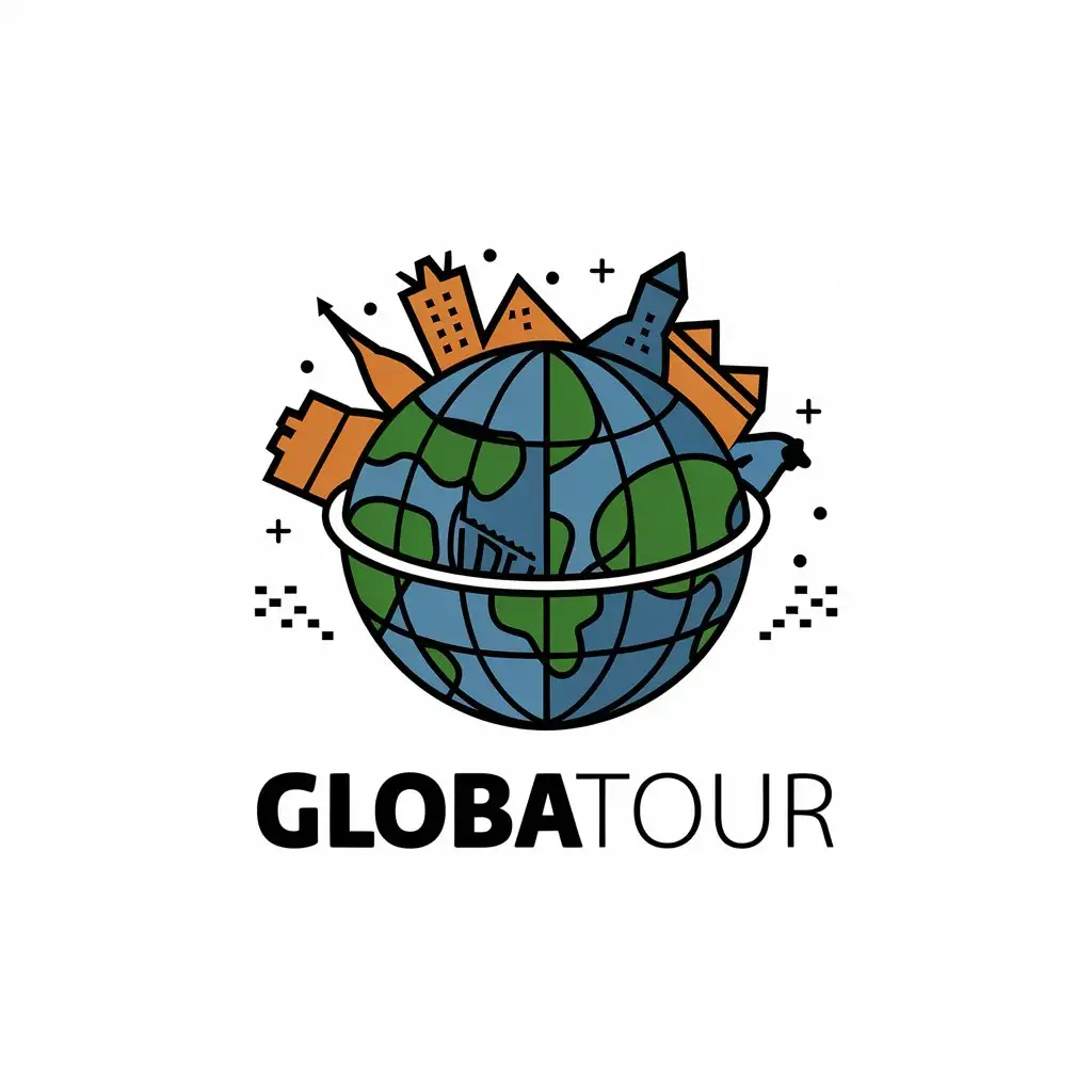 LOGO Design for GlobaTour Travel World Destinations Theme with Modern Design Elements