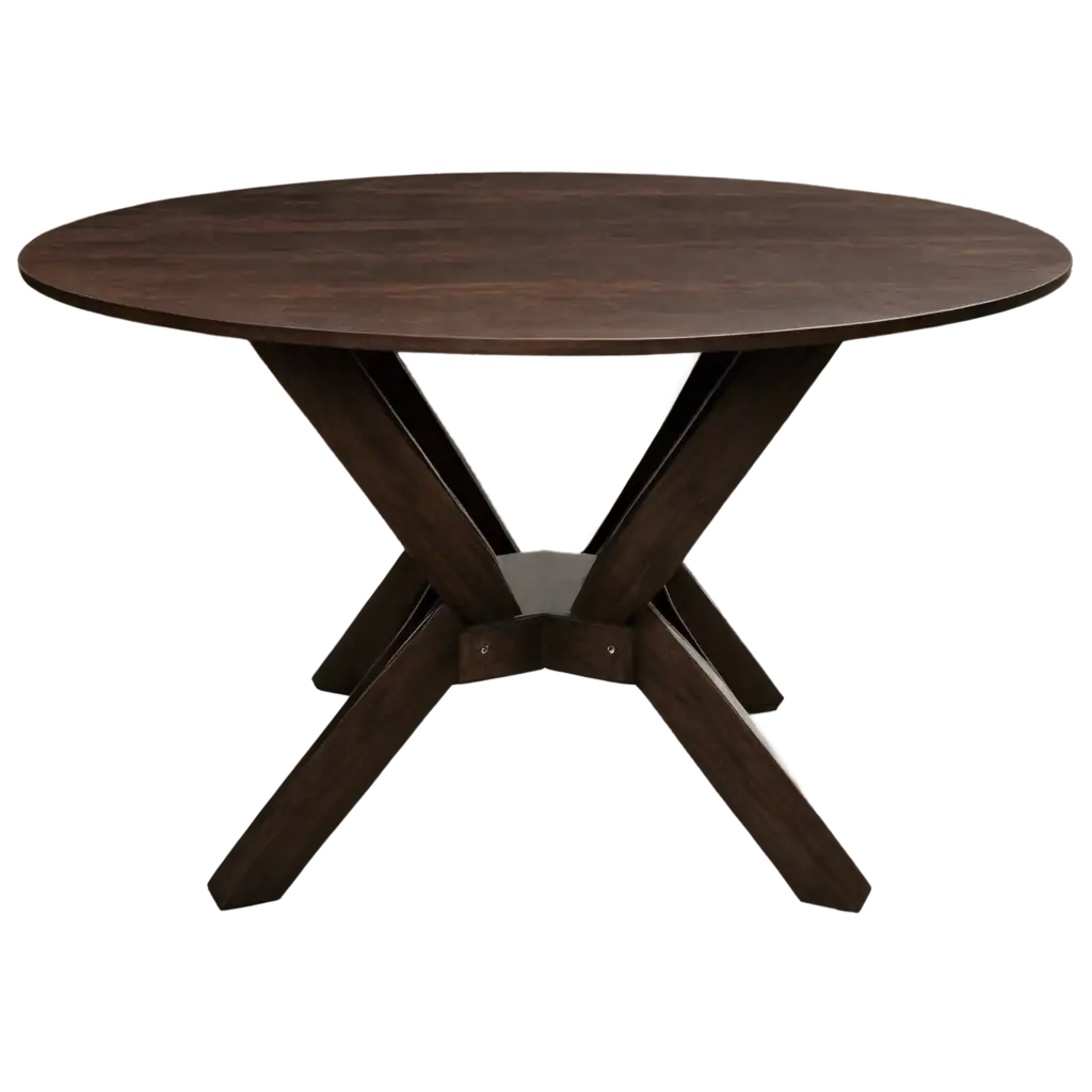 Elegant-Dark-Wooden-Round-Dinner-Table-PNG-for-HighQuality-Digital-Use