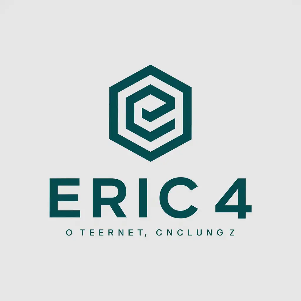 a vector logo design,with the text "Eric4", main symbol:optimist/technology/internet/computer,Moderate,be used in Internet industry,clear background