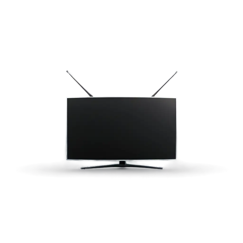 Curvy television, small, with two antennas, volumetric, 8k, 3d