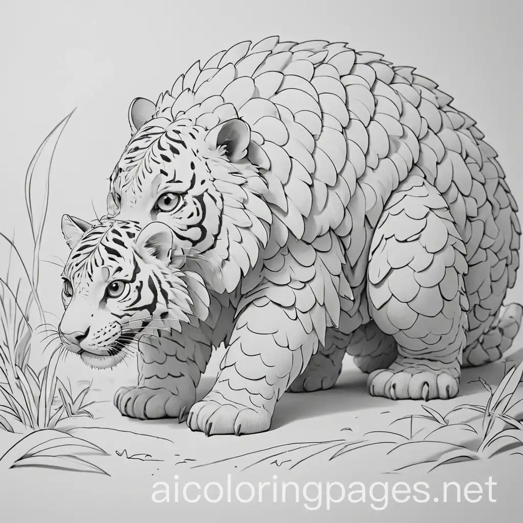 Pangolin-and-Tiger-Coloring-Page-for-Kids