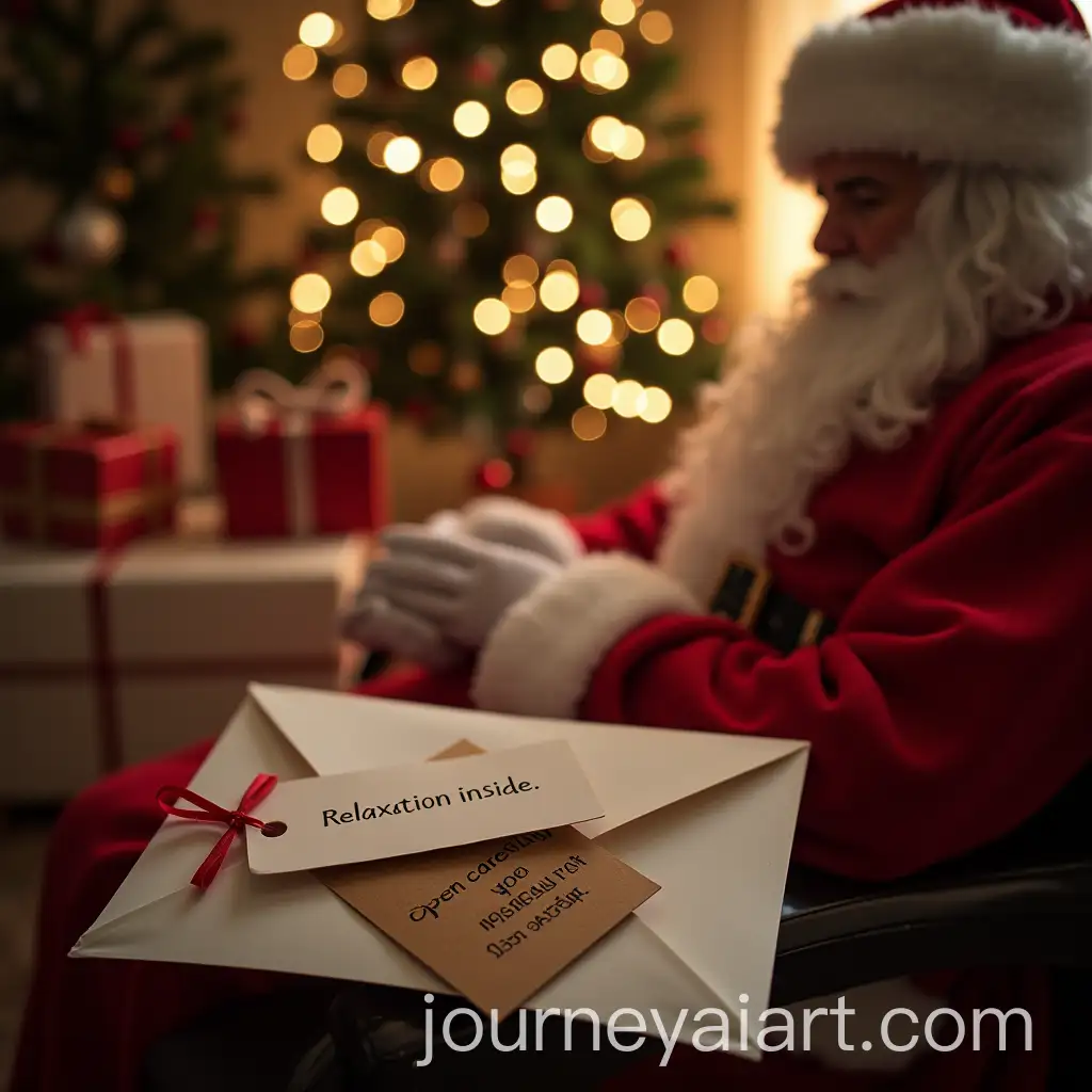 Chaotic-Christmas-Scene-with-Relaxing-Spa-Voucher-Amidst-Holiday-Frenzy