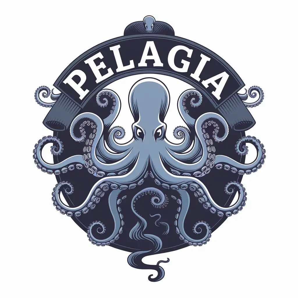 LOGO Design for Pelagia Vector Design with Octopus and Ink Symbolism