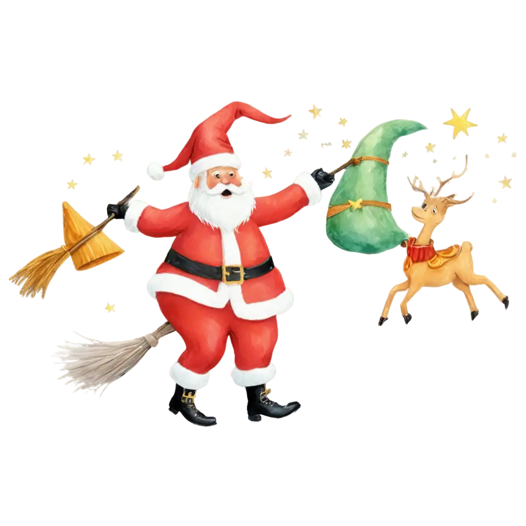 Whimsical-PNG-Image-of-Santa-Claus-Riding-an-Enchanted-Broomstick