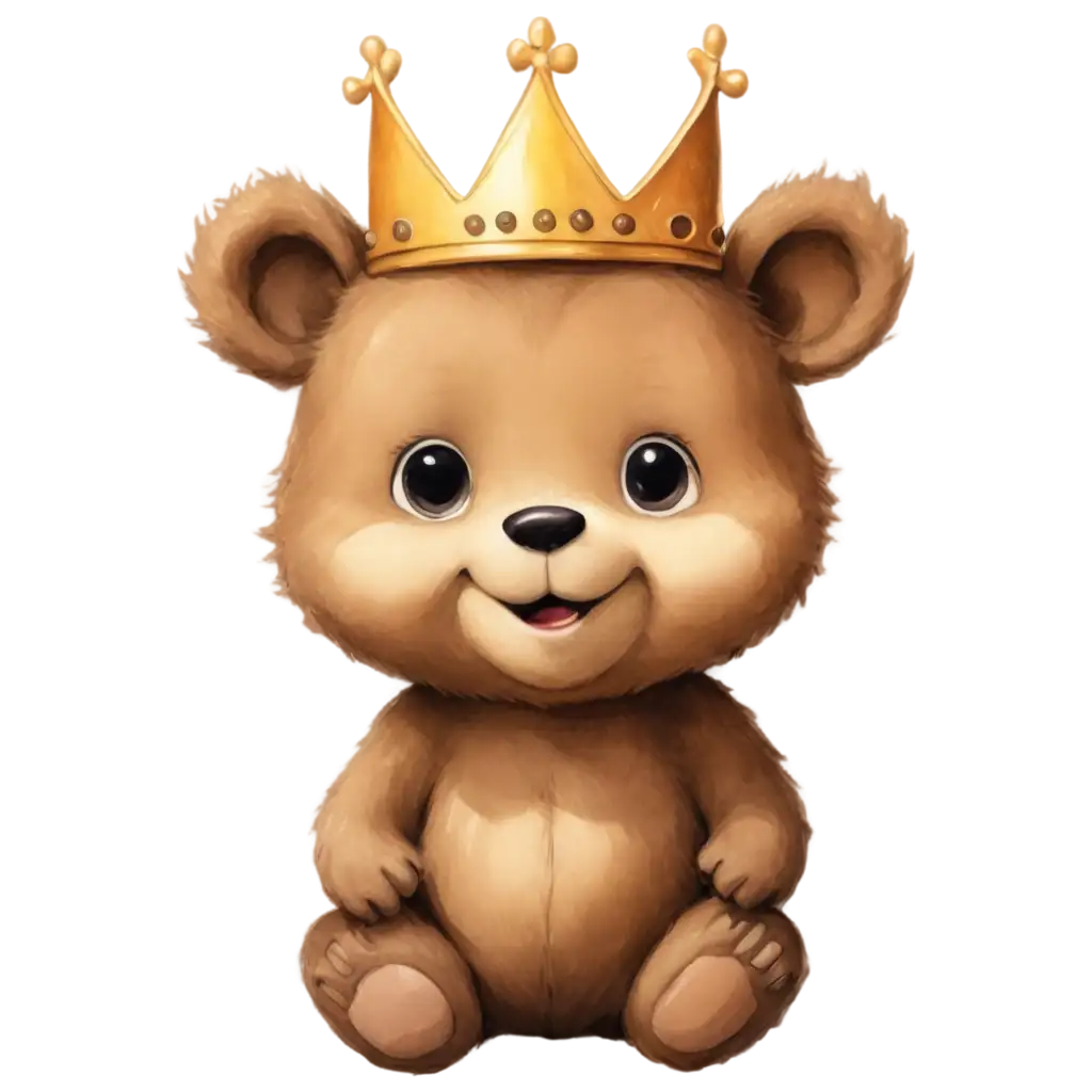 Happy-Baby-Boy-Bear-with-Crown-PNG-Digital-Art-for-Various-Creative-Uses