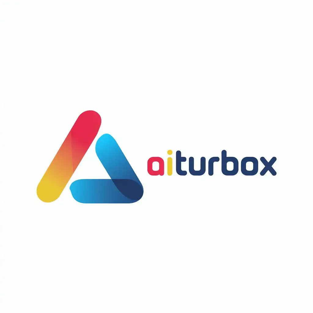 LOGO Design for AITurbox Red Yellow and Blue Triangular Symbol with Modern Typography