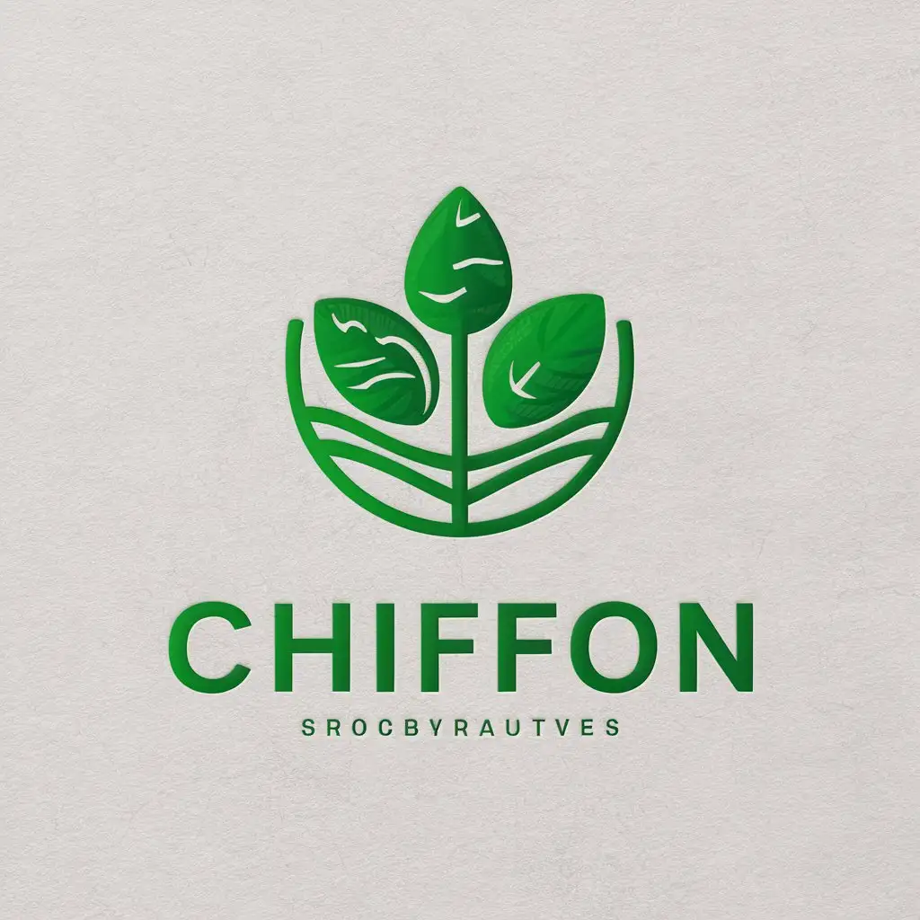 a vector logo design,with the text "Chiffon", main symbol:green ecological,Moderate,be used in agriculture industry,clear background