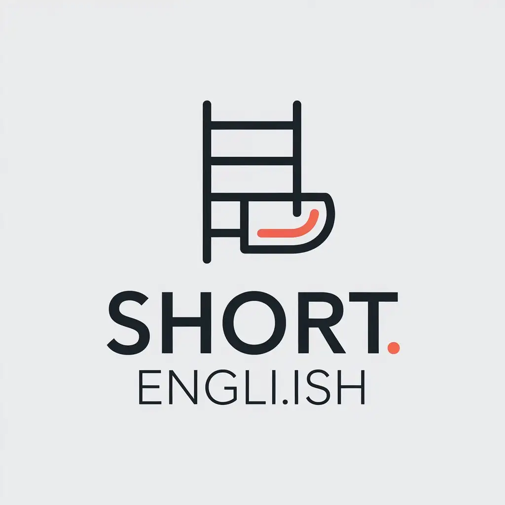 LOGO Design for ShortEnglilish Educational Ladder Symbol in Minimalistic Style