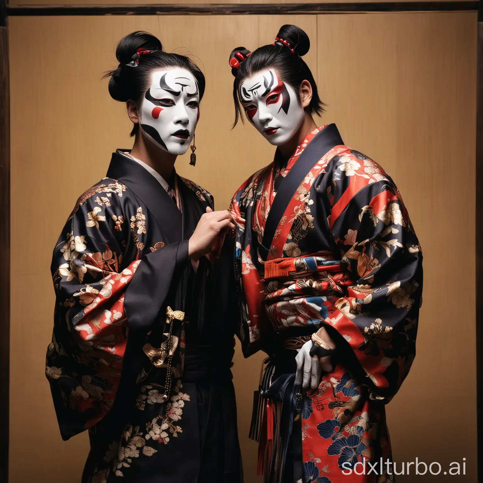 Kabuki-Performance-with-Modern-Rapper-in-Vibrant-Fusion