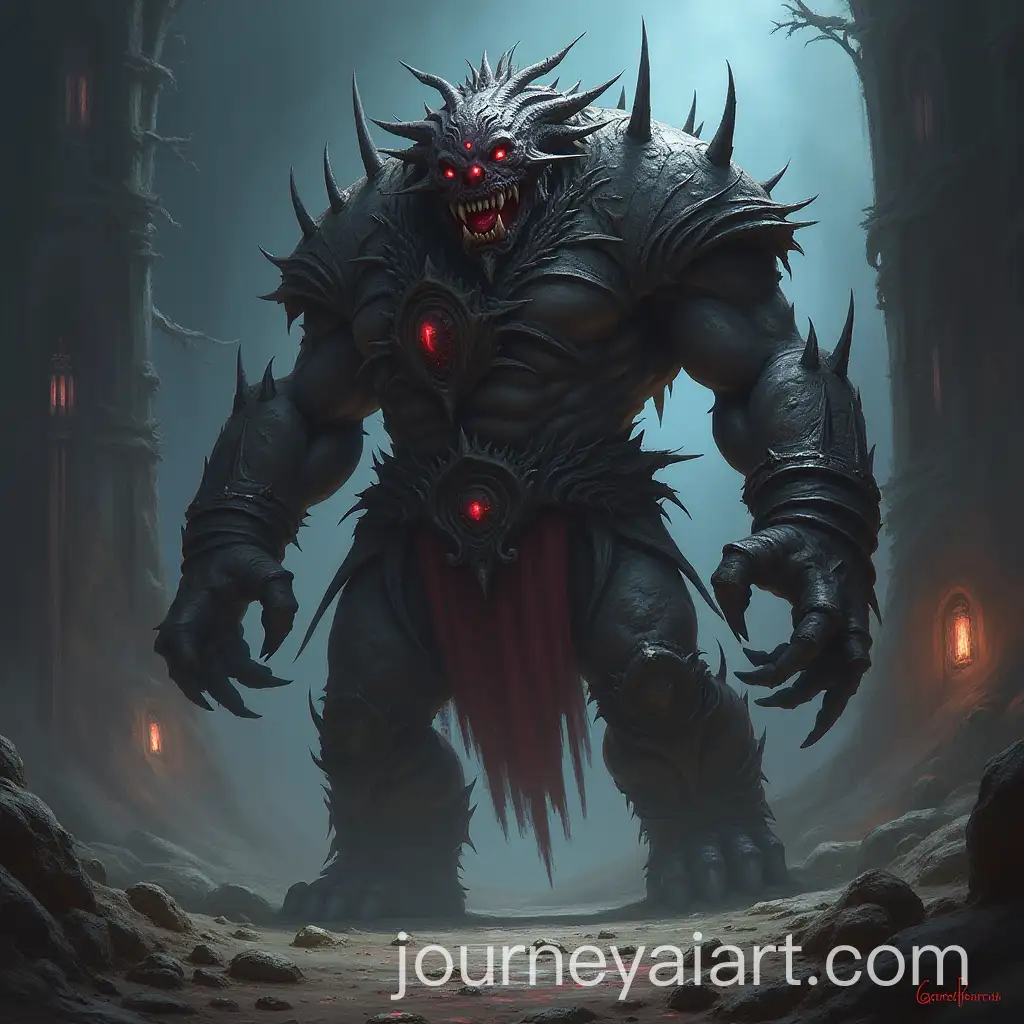 Dark-Fantasy-Digital-Art-featuring-Titanium-Giant-Misfortune-Door-Faceless-King-and-More