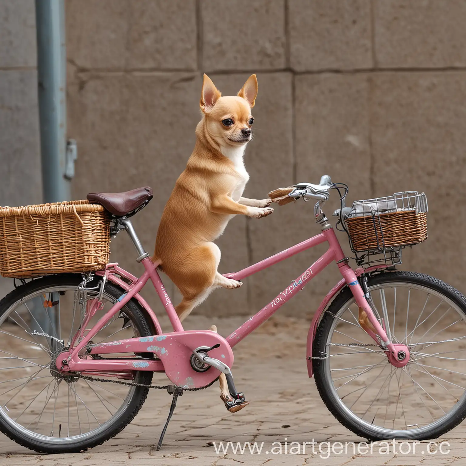 Chihuahua-Riding-Bicycle-in-Urban-Park