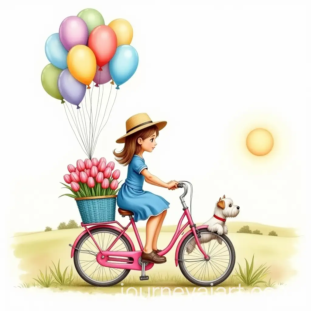 Teenage-Girl-Riding-Bicycle-with-Balloons-and-Tulips-in-a-Sunny-FieldAI-Image-Prompt-Expansion