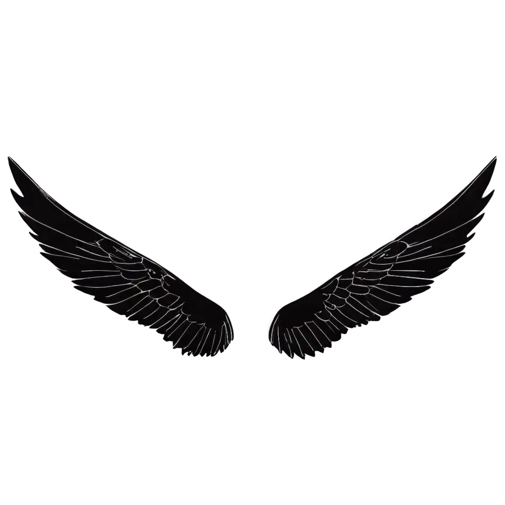 wings like a shadow semi-transparent wide flat black