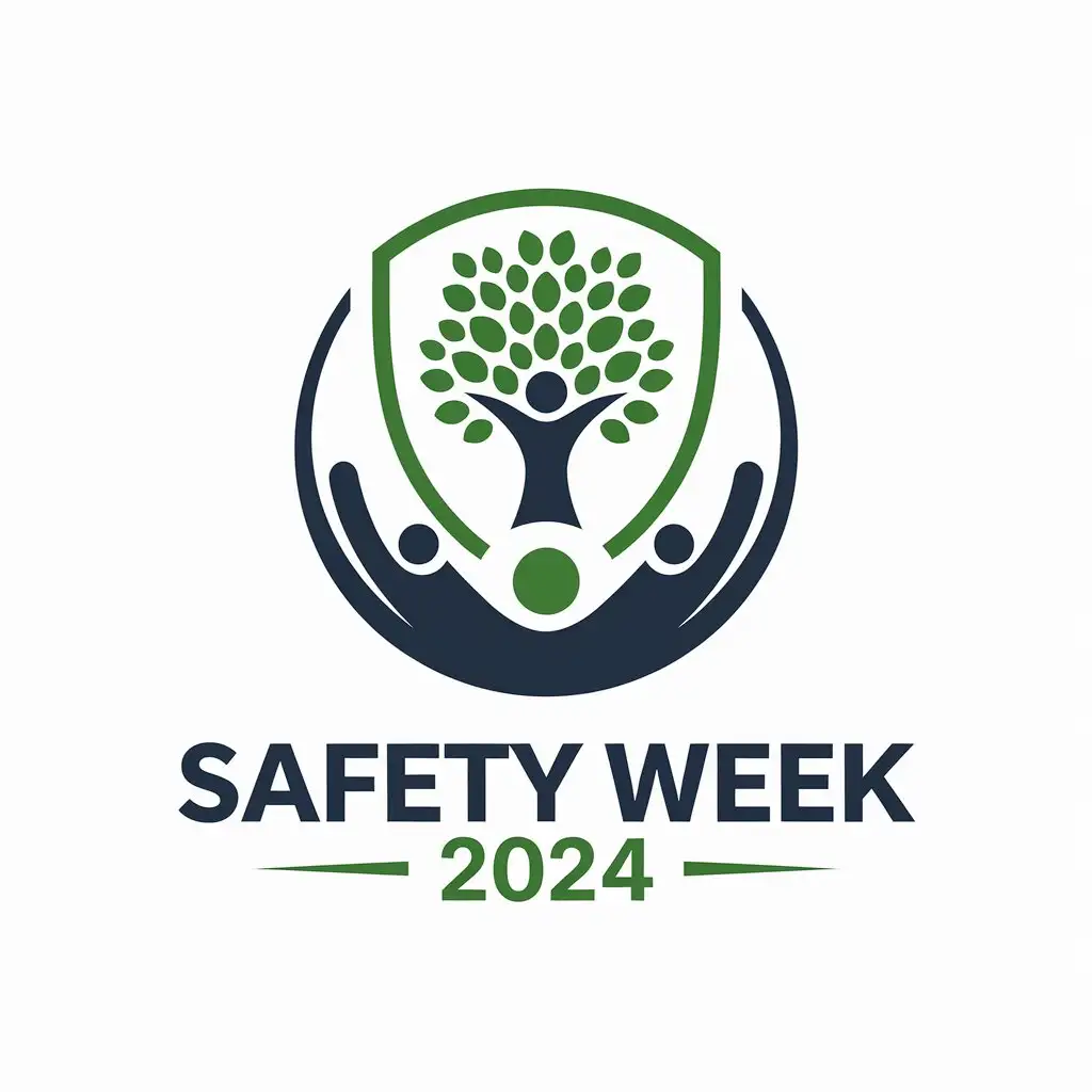 LOGO Design for Safety Week 2024 Symbol of Unity and Environmental Protection with Clear Background