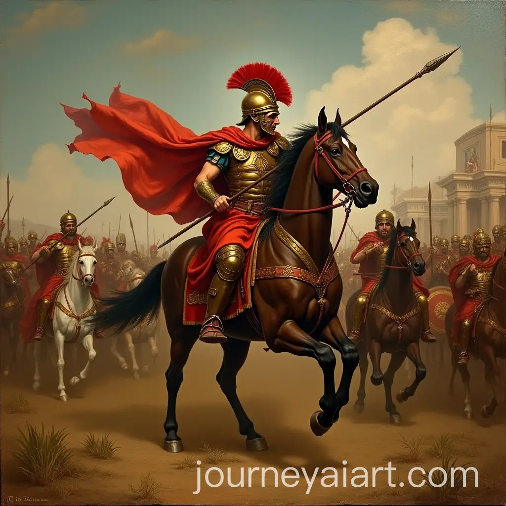 Roman-Soldier-in-Renaissance-Battle-on-Horseback
