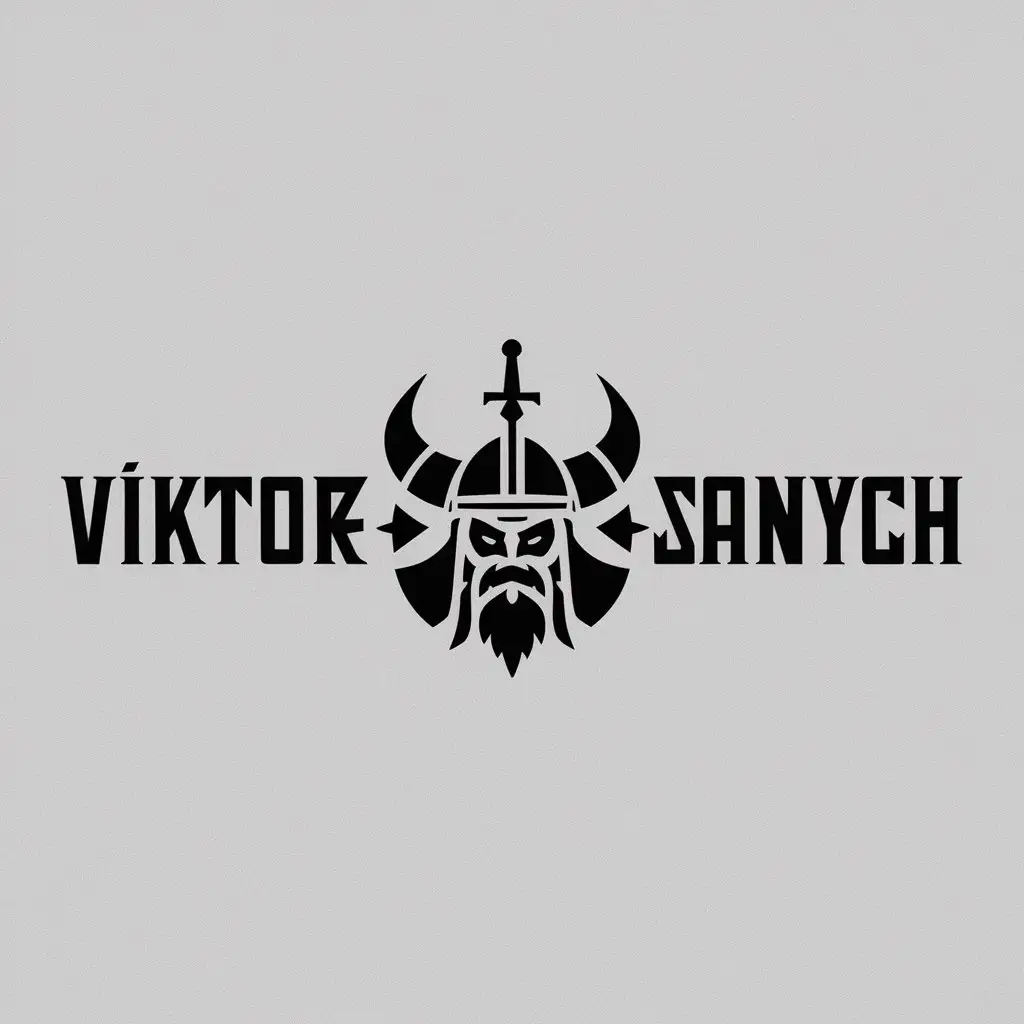 a logo design,with the text "Viktor Sanych", main symbol:Black metal band logo,Minimalistic,clear background