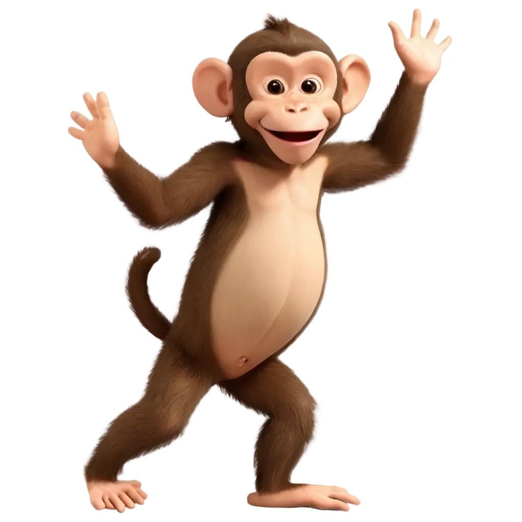 Cheerful-Monkey-Dancing-PNG-Image-Joyful-Primate-Illustration