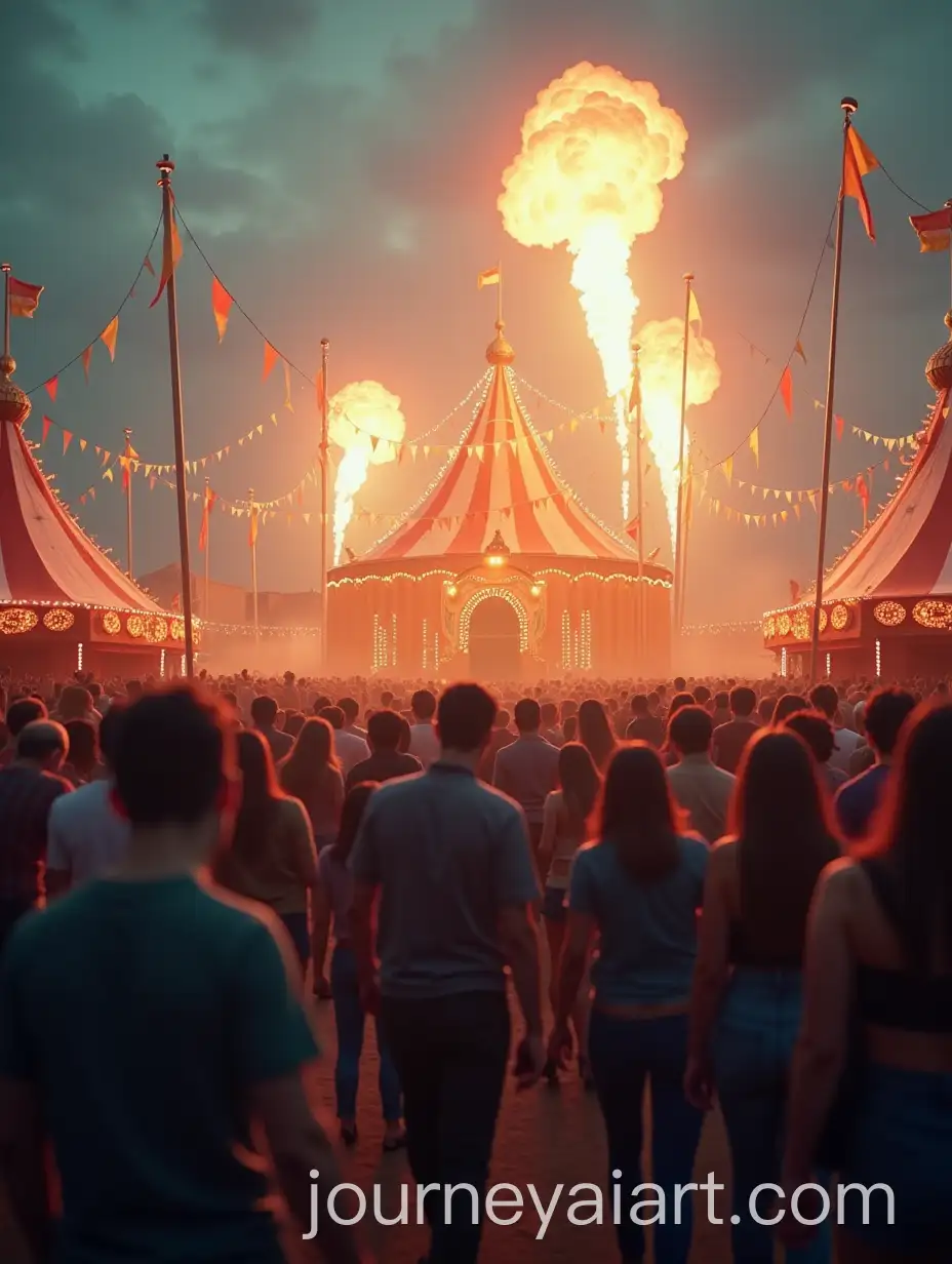 Crowds-Walking-Away-from-Circus-Big-Top-with-Colorful-Tents-and-Fading-Sunlight