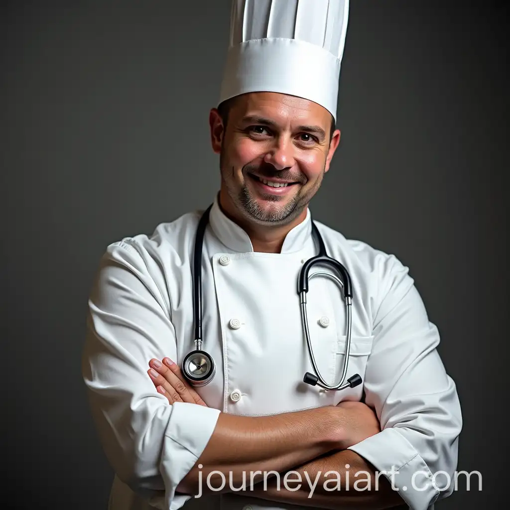 Executive-Chef-with-Stethoscope-in-a-Culinary-Setting