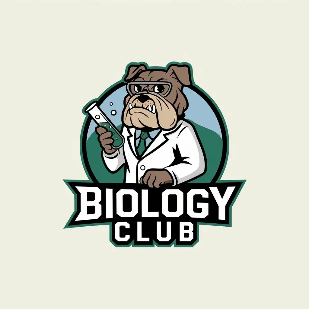 LOGO Design for Biology Club Bulldog in Biology Science Theme