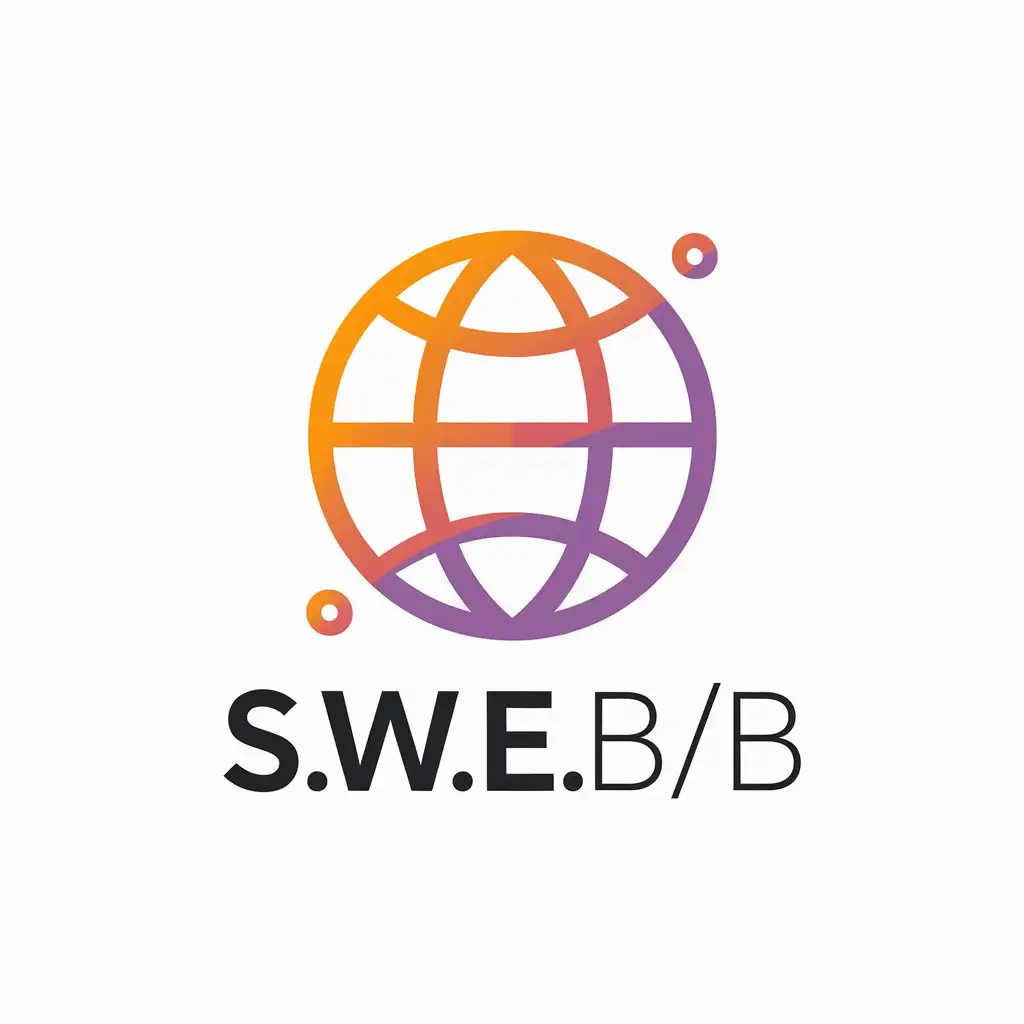 LOGO Design for SWEBB Internet Orange Purple Minimalistic Vector Design for Internet Industry