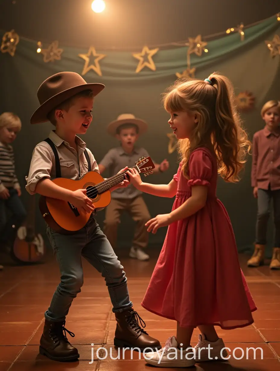 Kids-and-Family-Dancing-to-Music-in-a-Country-Alien-Theme