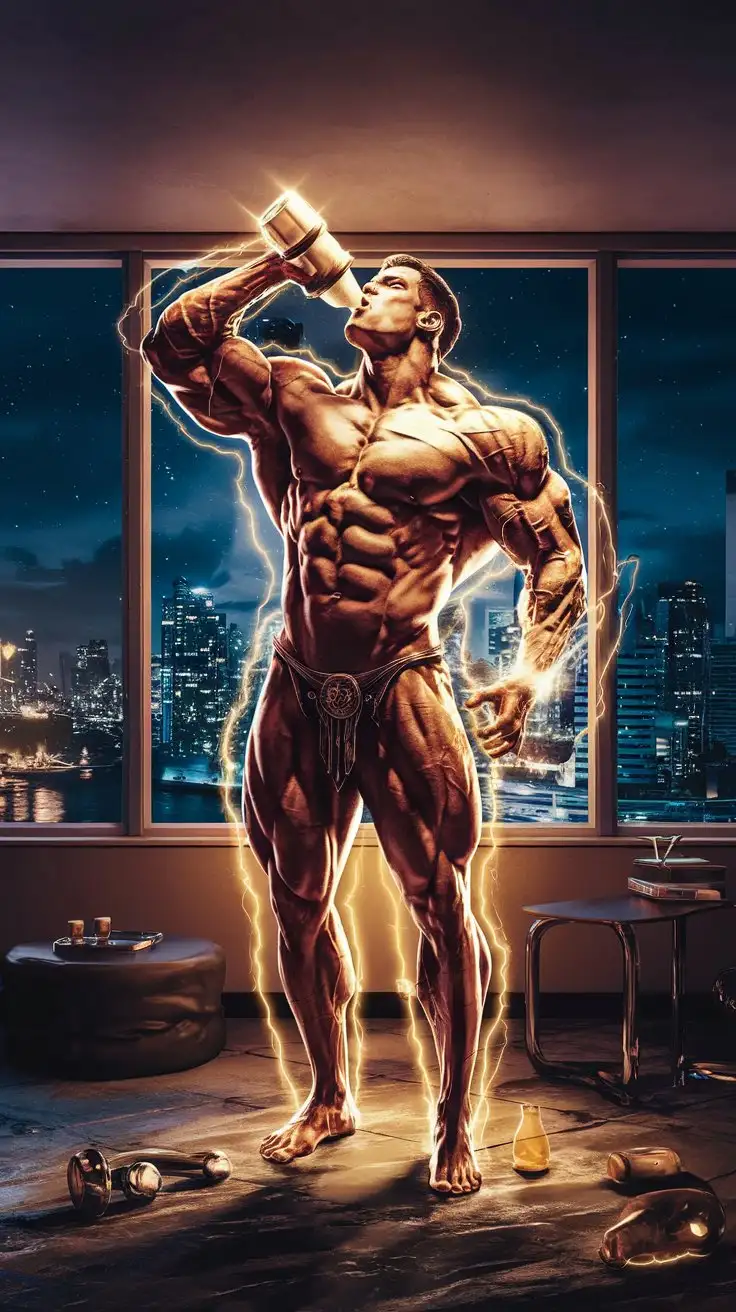 Powerful-Bodybuilder-Transforming-into-a-Muscle-God-at-Night