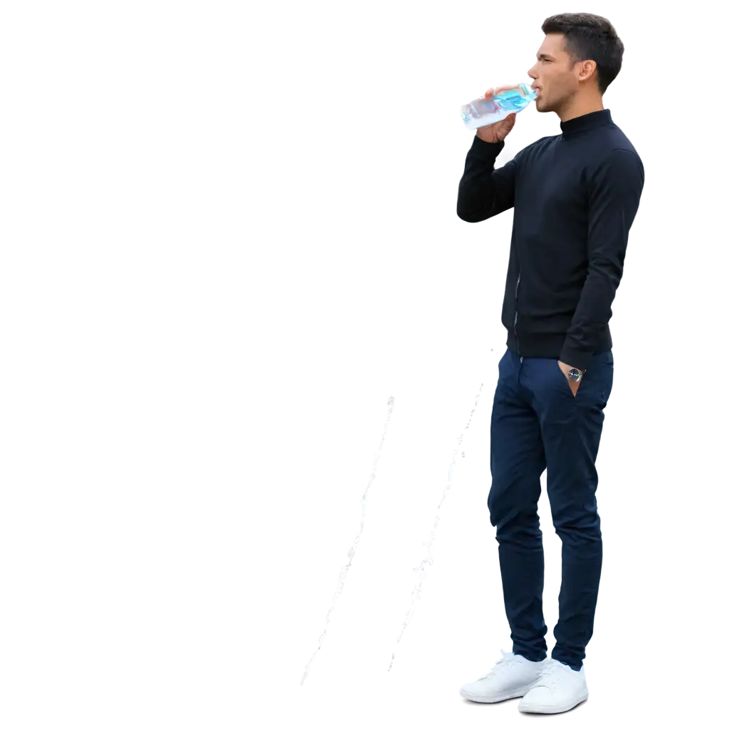 PNG-Image-of-a-Man-Drinking-Water-Refreshing-and-Crisp-Visualization