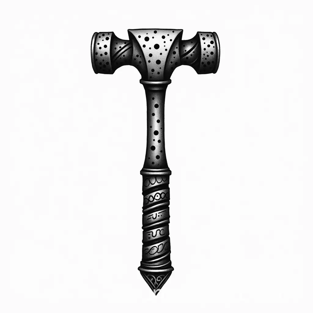 Intricate-Blackwork-Hammer-Tattoo-Design