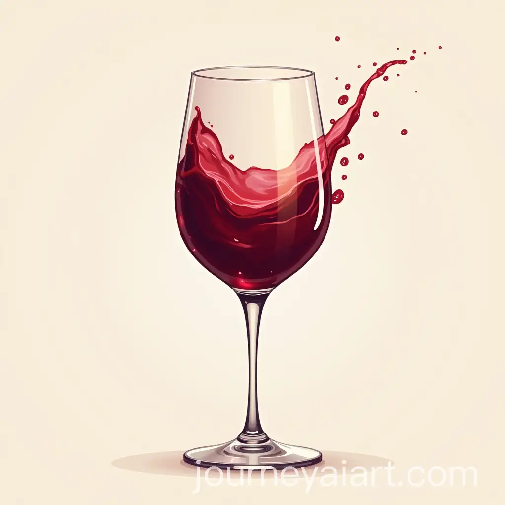 Red-Wine-Glass-with-Shaking-Wine-and-Spill-Illustration