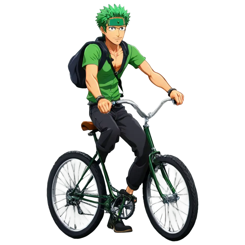 Zoro-Riding-Bicycle-PNG-Image-HighQuality-and-Versatile-Artwork-for-Your-Projects